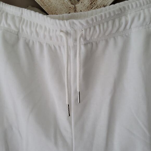 H by Halston Women's Drawstring Shorts Cotton Blend in White - Picture 3 of 6